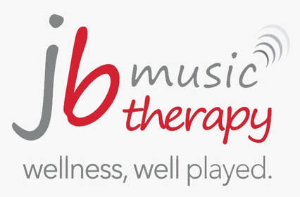 Image shows a logo for JB Music Therapy with the tag line: Wellness, Well Played.